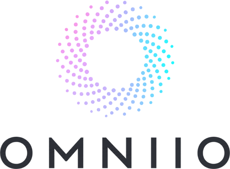 Omniio stacked lockup on a light background